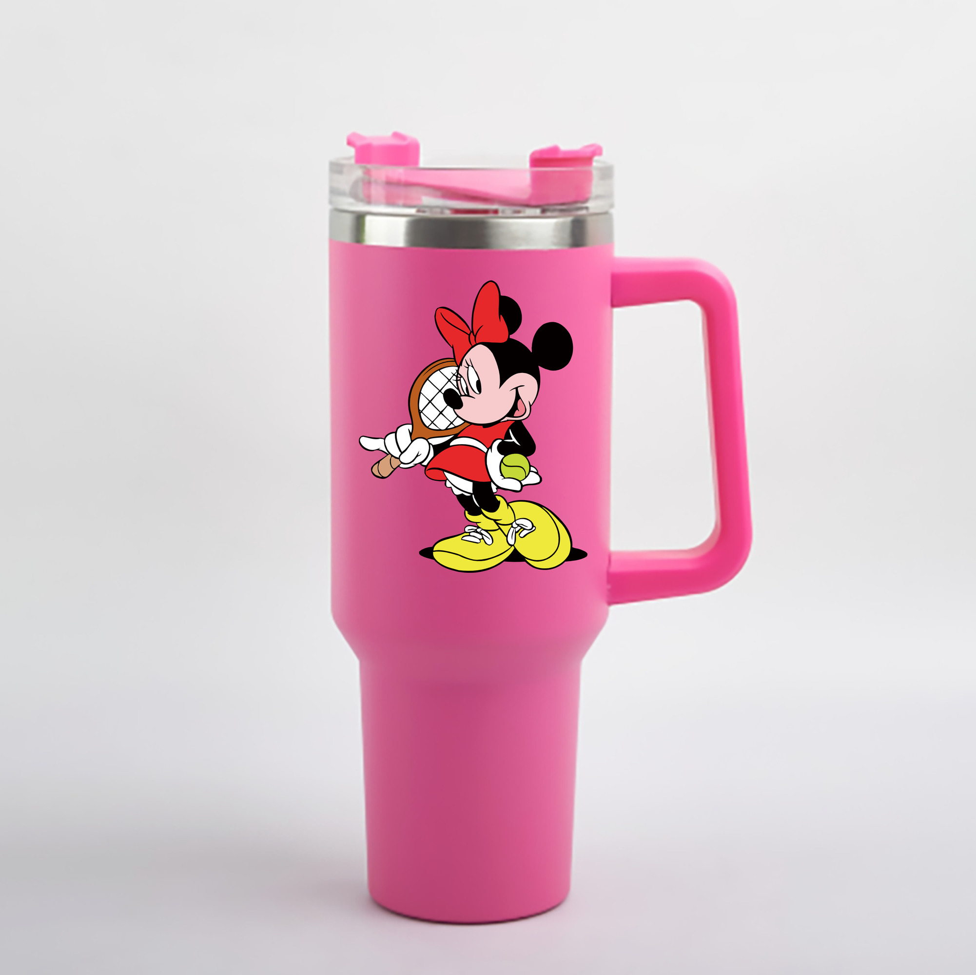 （画像用） ミッキーマウス Mickey Mouse 1200mL車用タンブラー - クリスタルステッカー（プラスチックストロー付き）